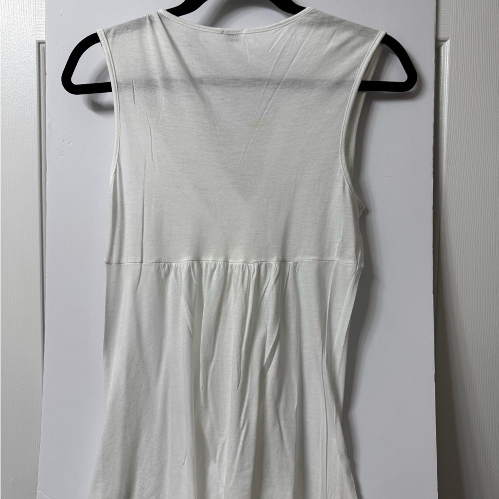 Splendid Top, S, White,Sleeveless, V Neck w/ gathered front Excellent Condition - Picture 4 of 11